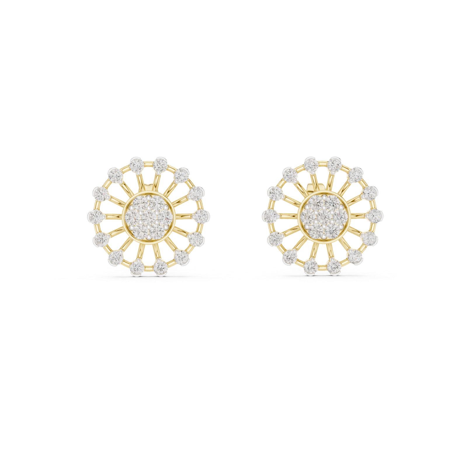 Gold Earrings 12-10024@E, Yellow Gold
