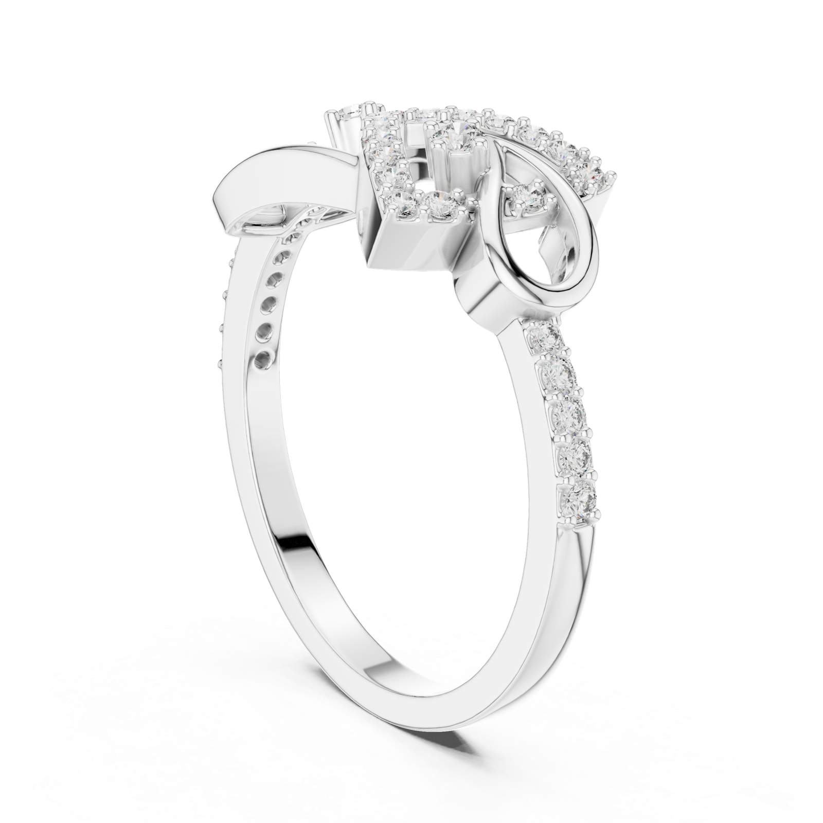 Gold Ring LR-01 (56), White Gold