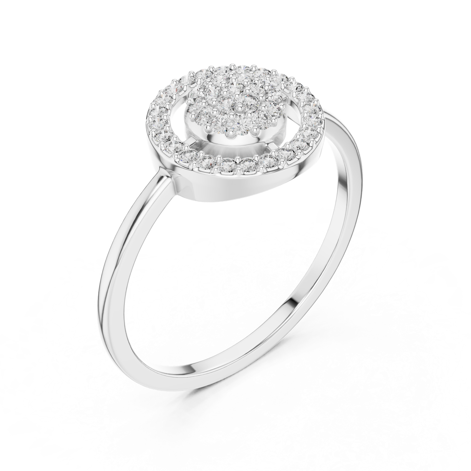 Gold Ring DR-6317, White Gold, view 2