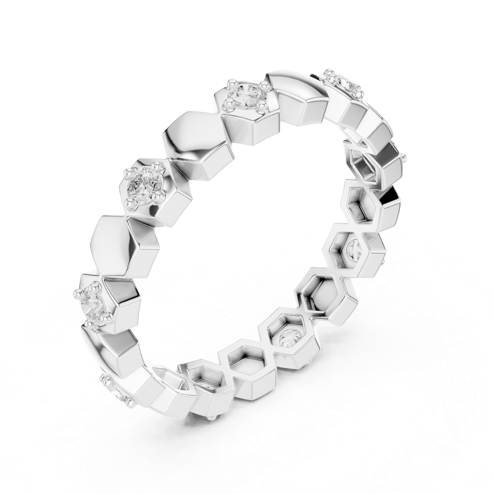 Gold Ring L22-R5, White Gold, view 2
