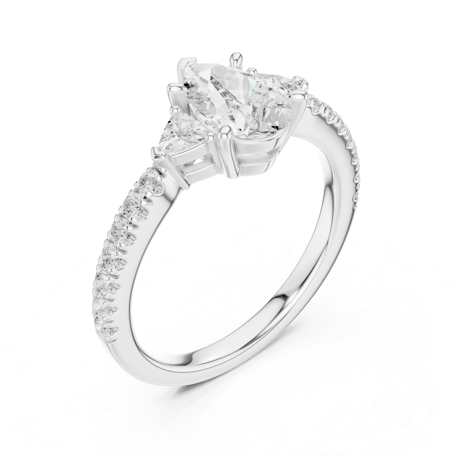 Gold Ring DDLR-860, White Gold, view 2