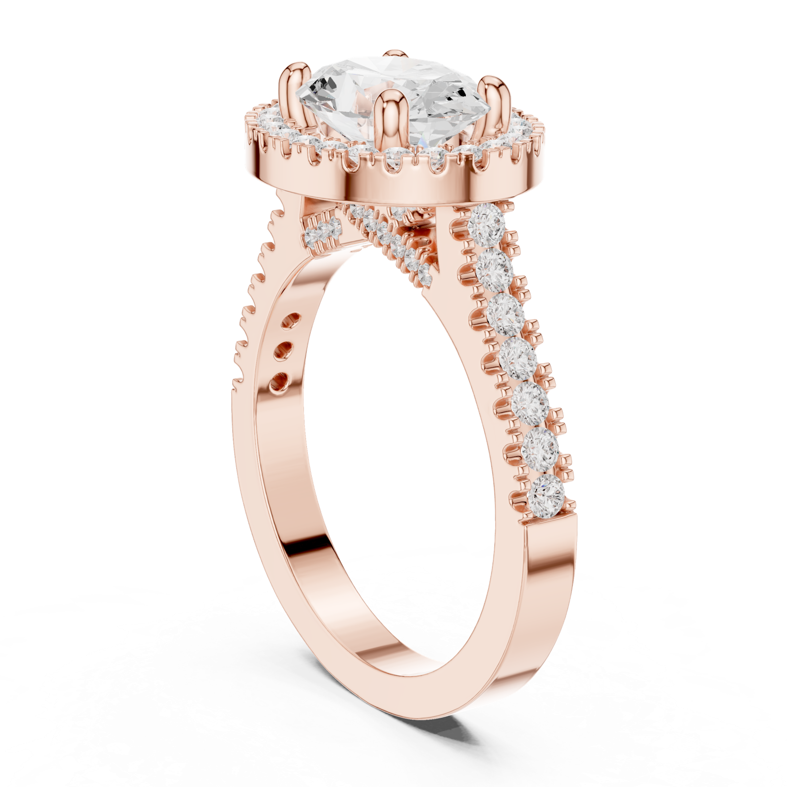 Gold Ring DDLR-322, Rose Gold, view 1