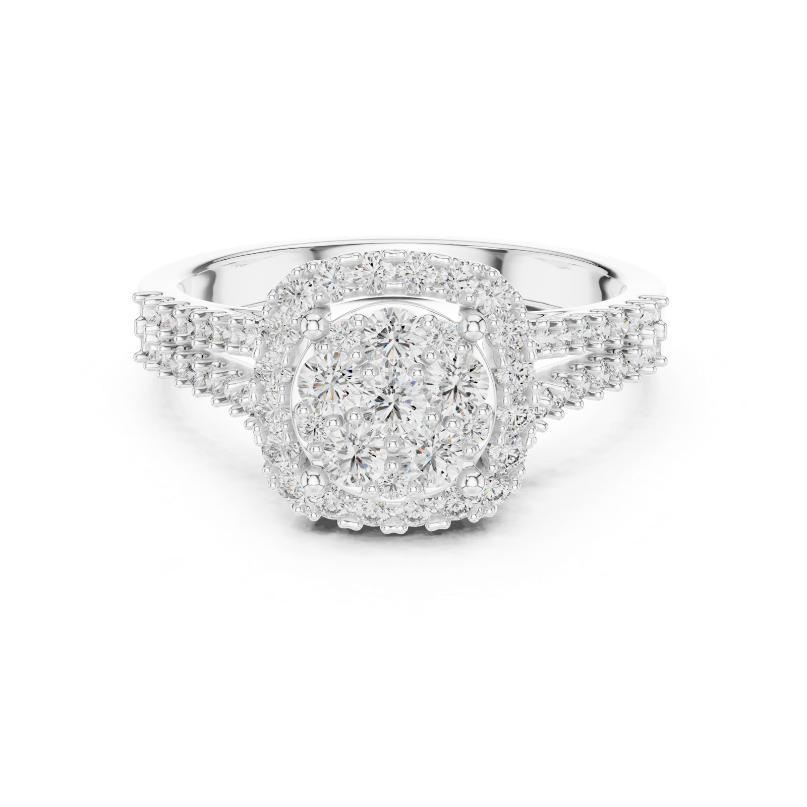 Gold Ring L03-1242, White Gold, view 4