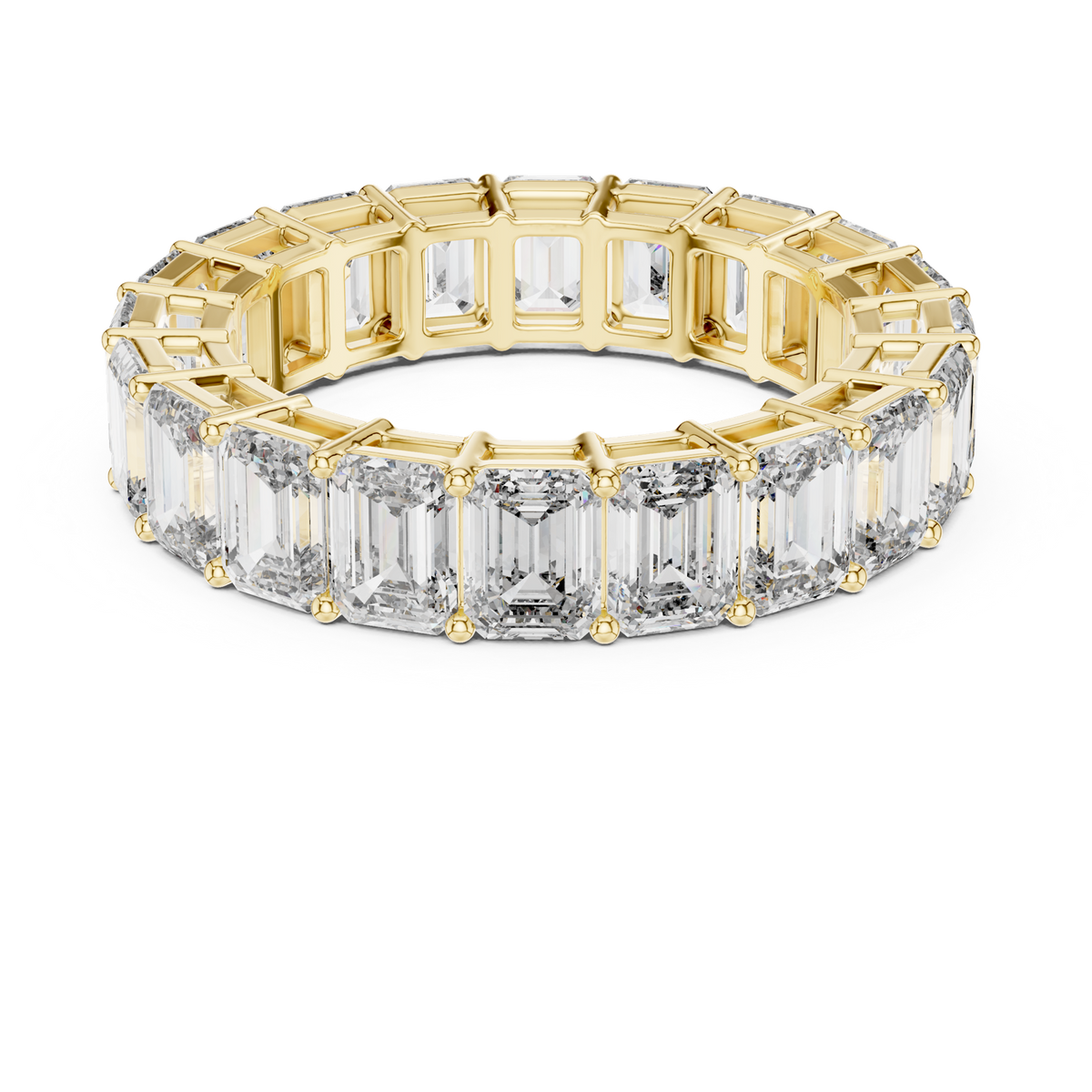 14K Solid Gold Lab Diamond Eternity Ring, Yellow Gold