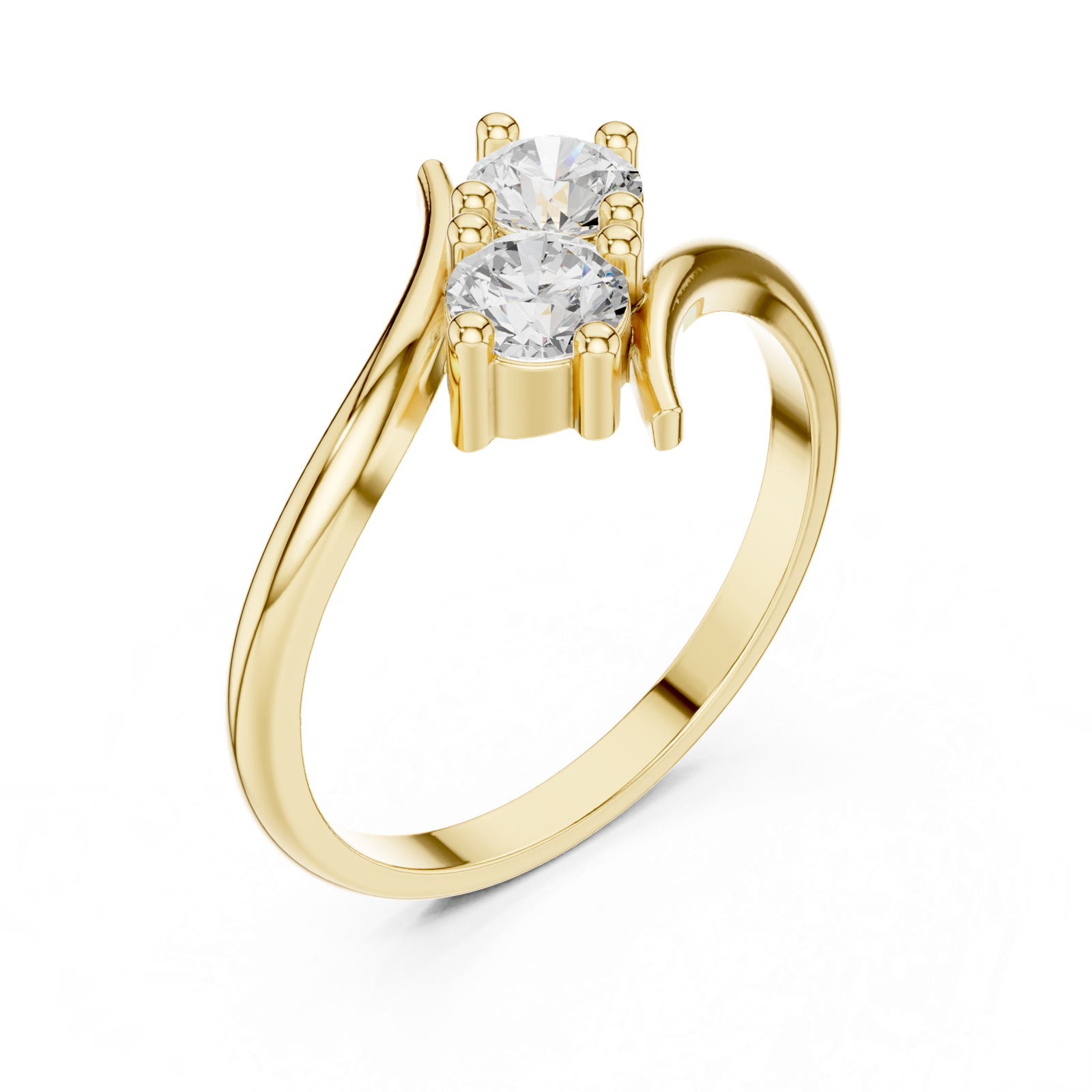 Gold Ring HLR-74, Yellow Gold, view 2