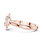 Gold Ring DDLR-338, Oval center stone, Rose Gold, view 3