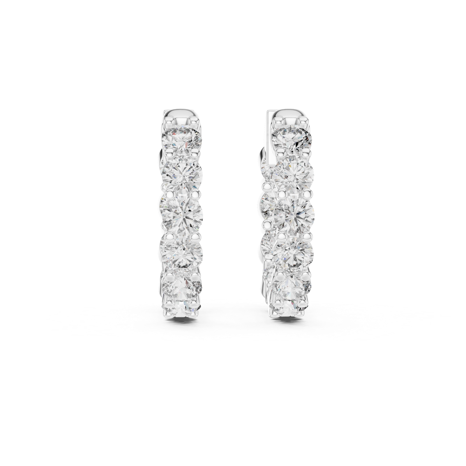 Gold Earrings GER-0372, White Gold