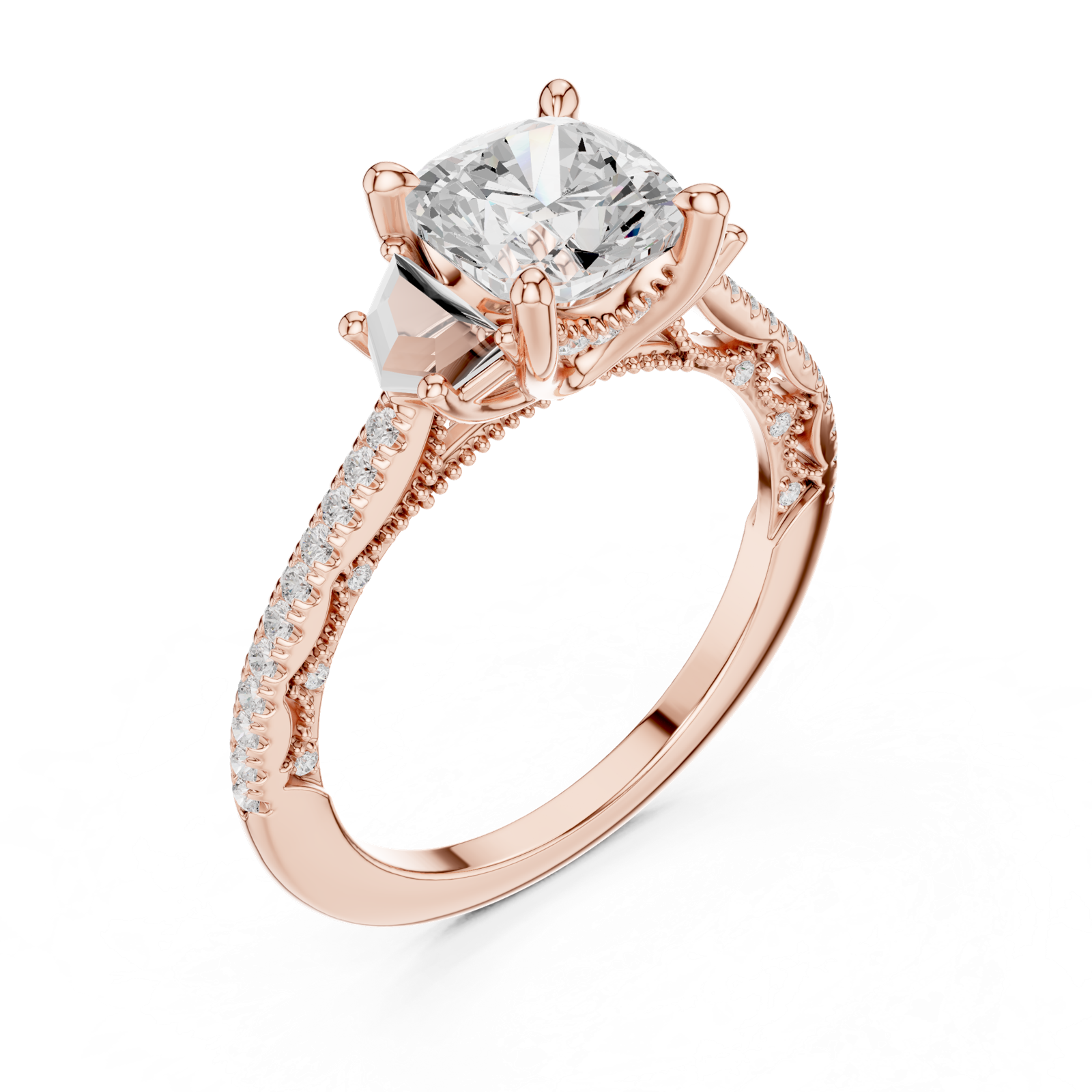 Gold Ring DDLR-283, Rose Gold, view 2