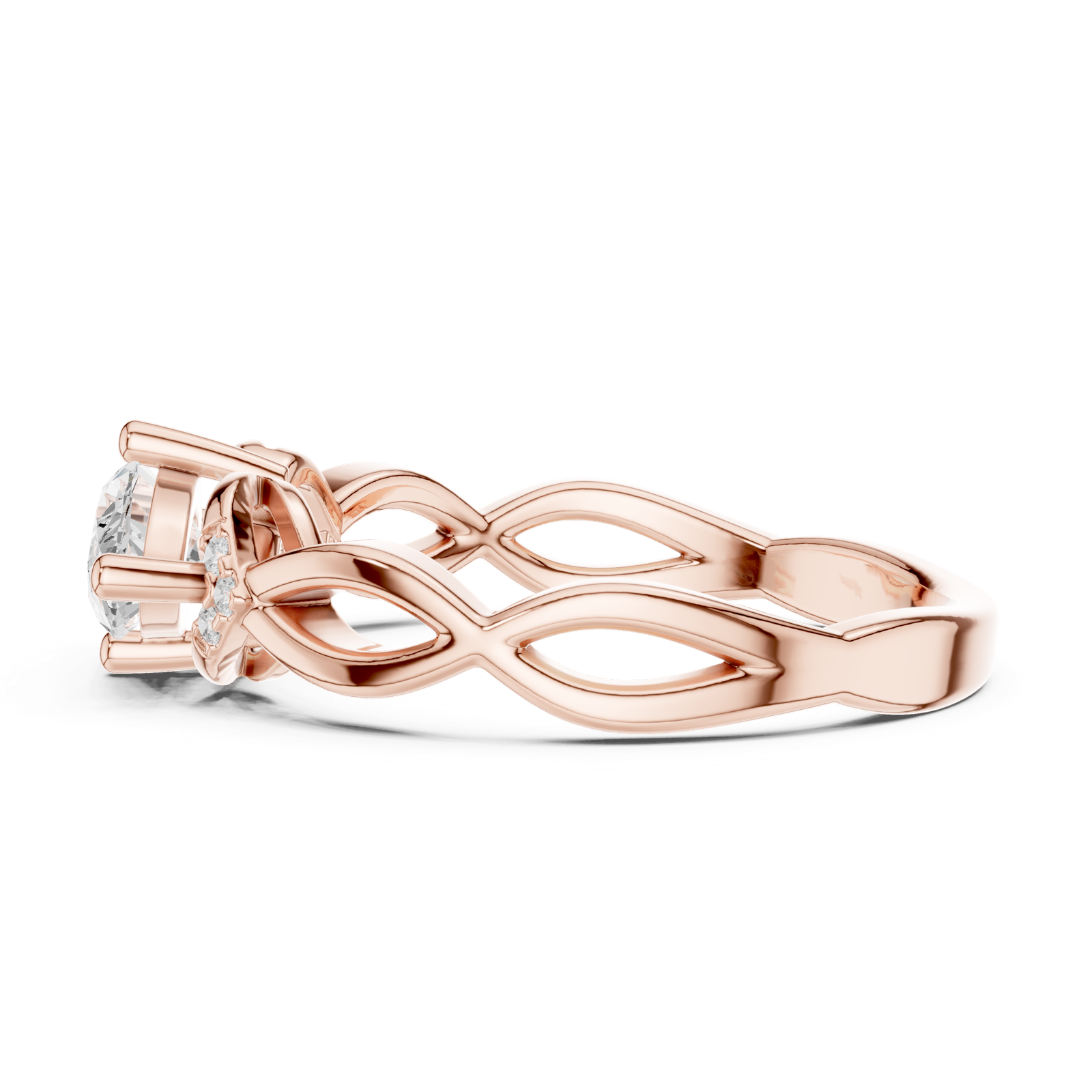 Gold Ring DDLR-510, Rose Gold, view 3