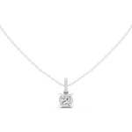 Gold Jewelry, Cushion center stone, White Gold, view 4