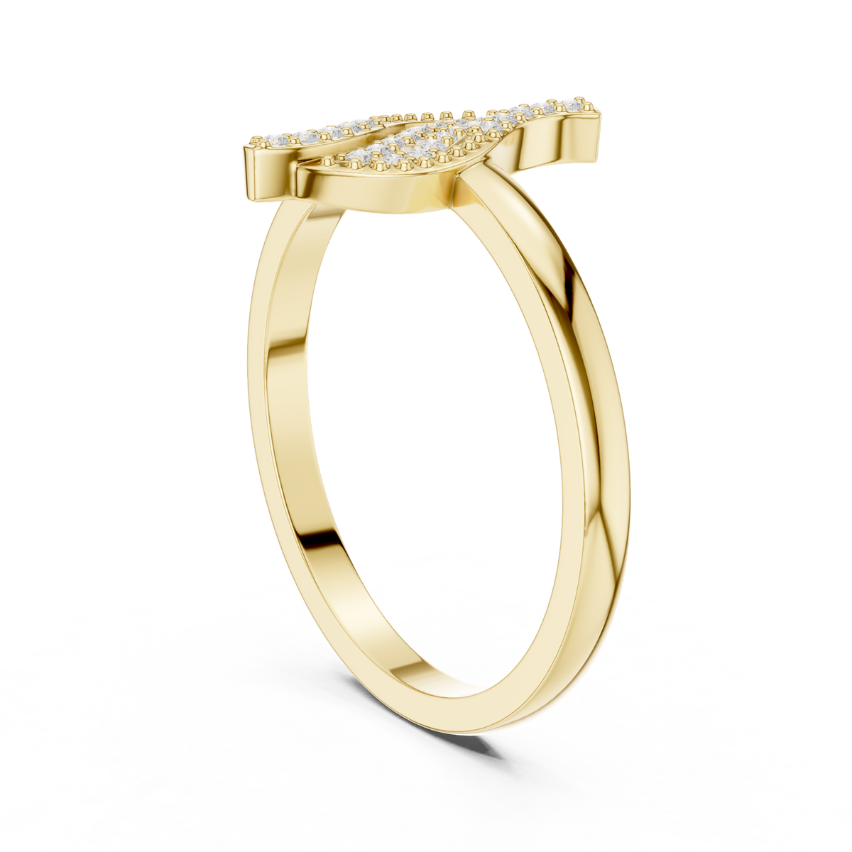 14K Solid Gold Lab Diamond Cluster Ring, Yellow Gold, view 1