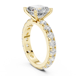 Gold Jewelry, Asscher center stone, Yellow Gold, view 1