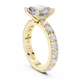 Gold Jewelry, Asscher center stone, Yellow Gold, view 1