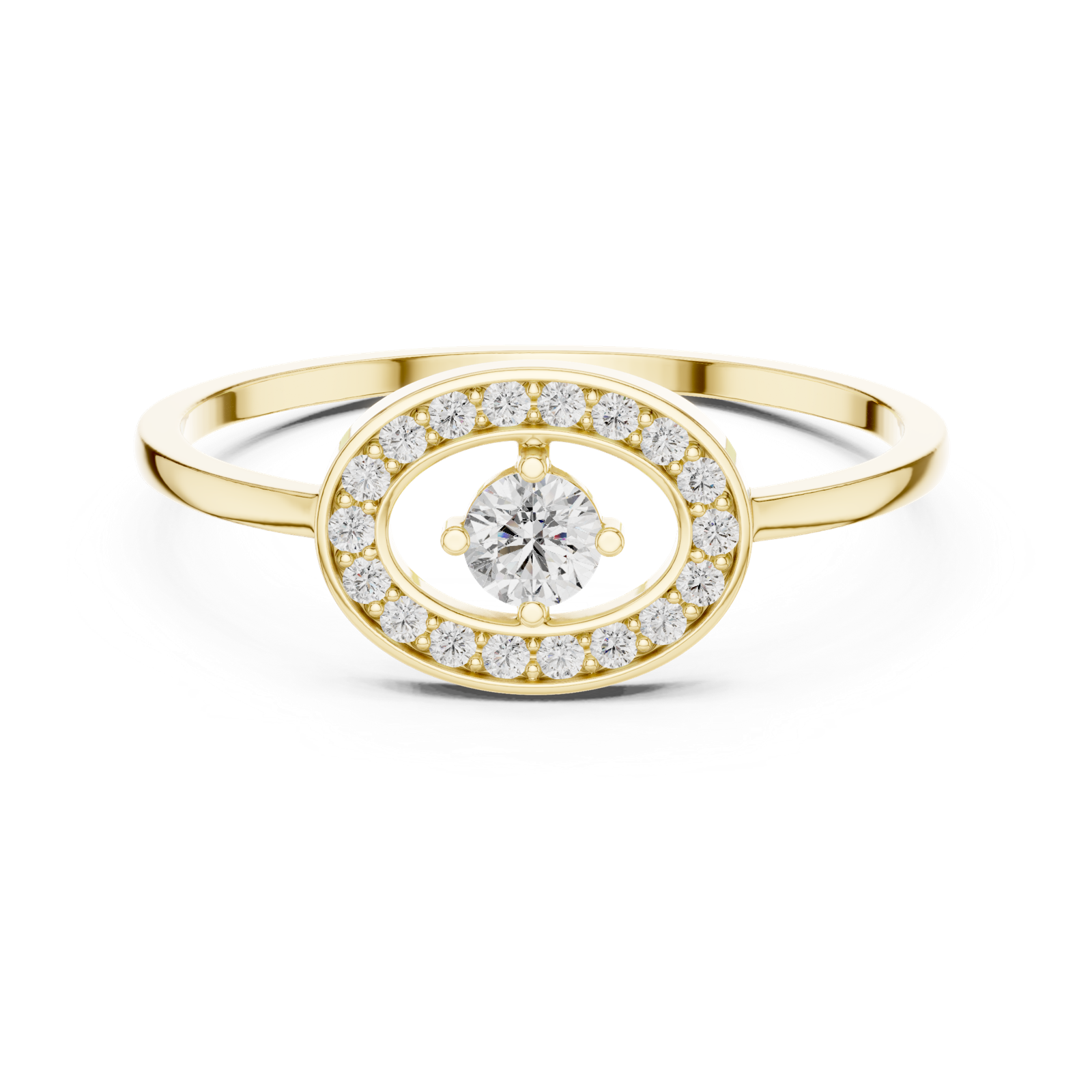 Gold Ring DR-6160, Yellow Gold, view 4