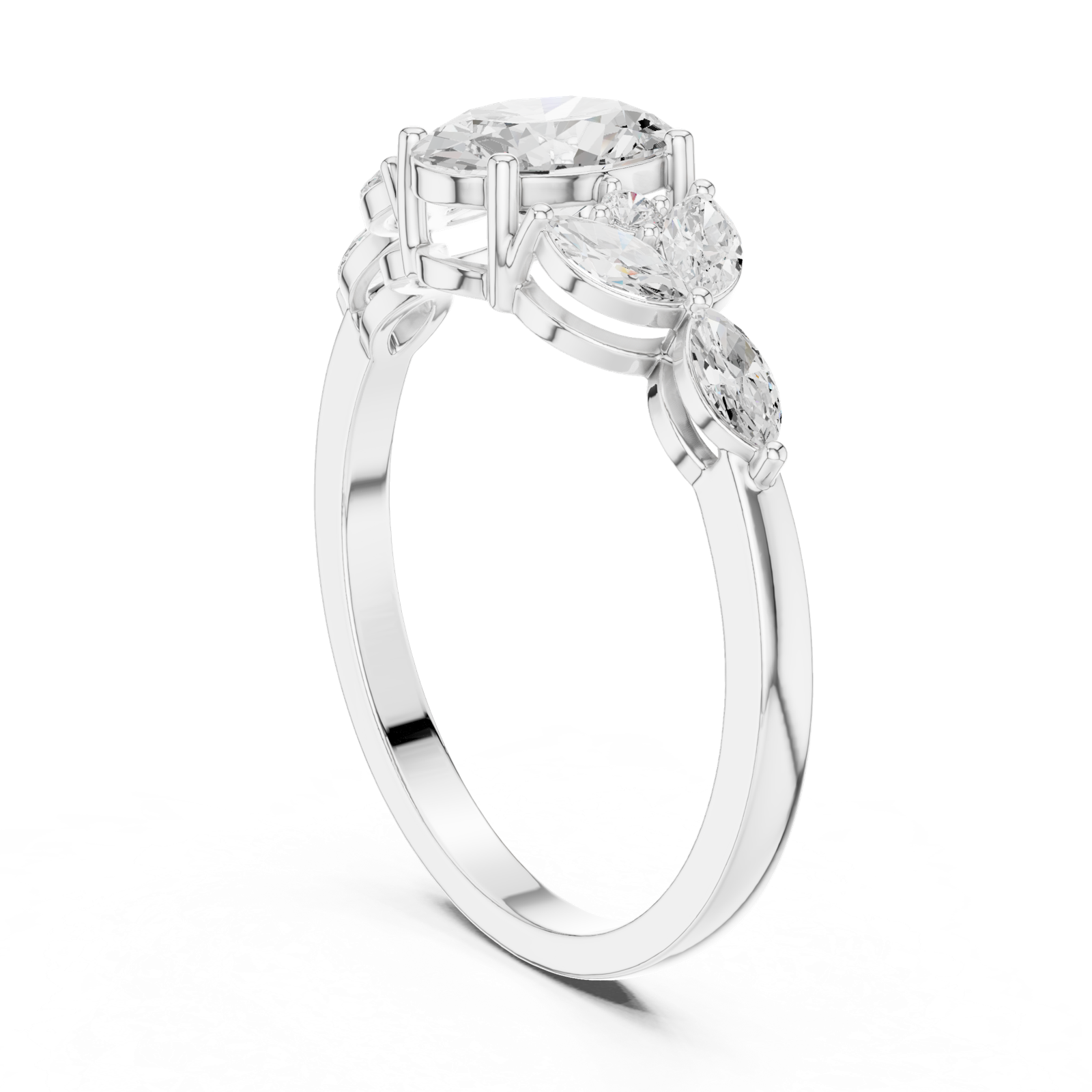 Gold Ring HLR-43, White Gold