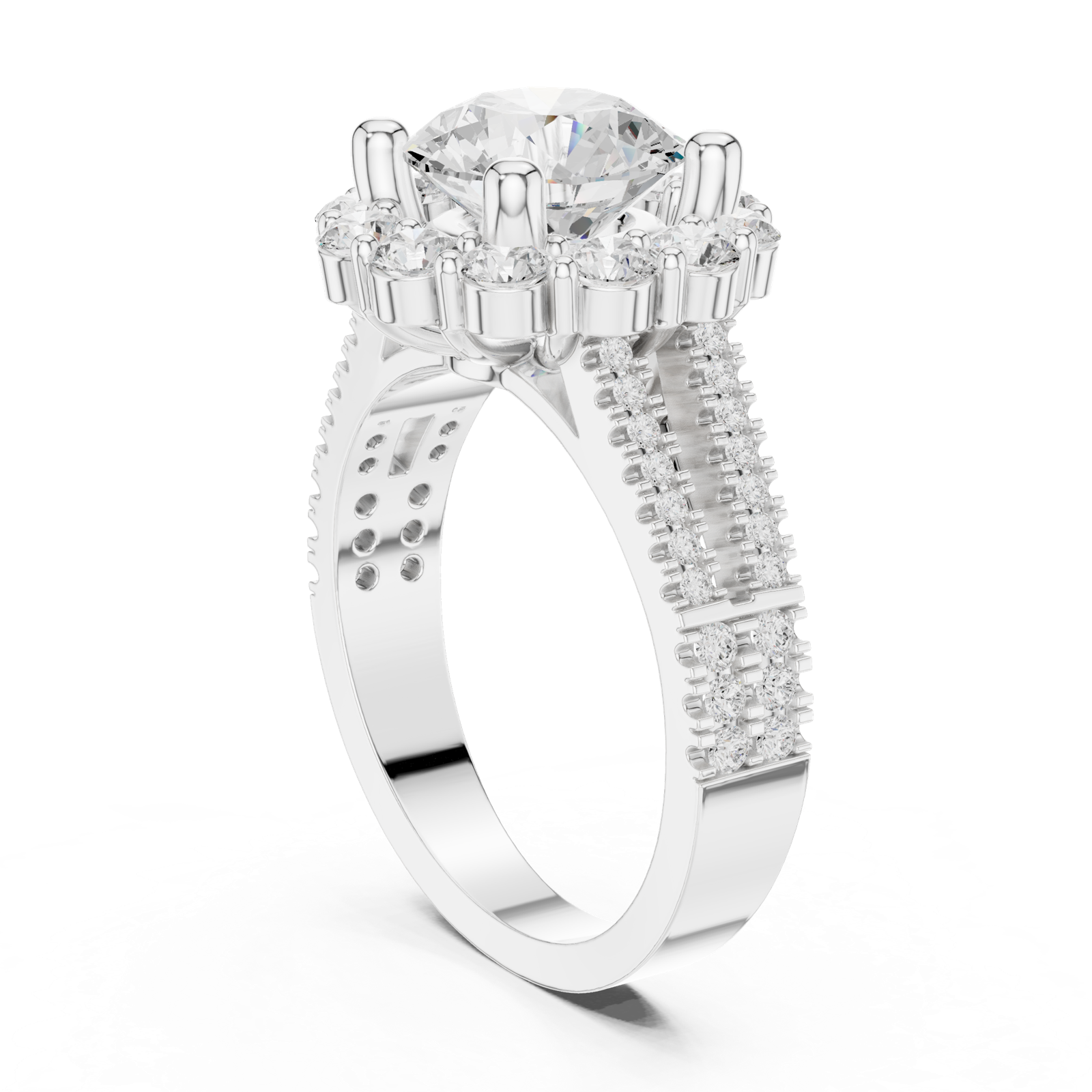 Gold Ring DDLR-344, White Gold, view 1