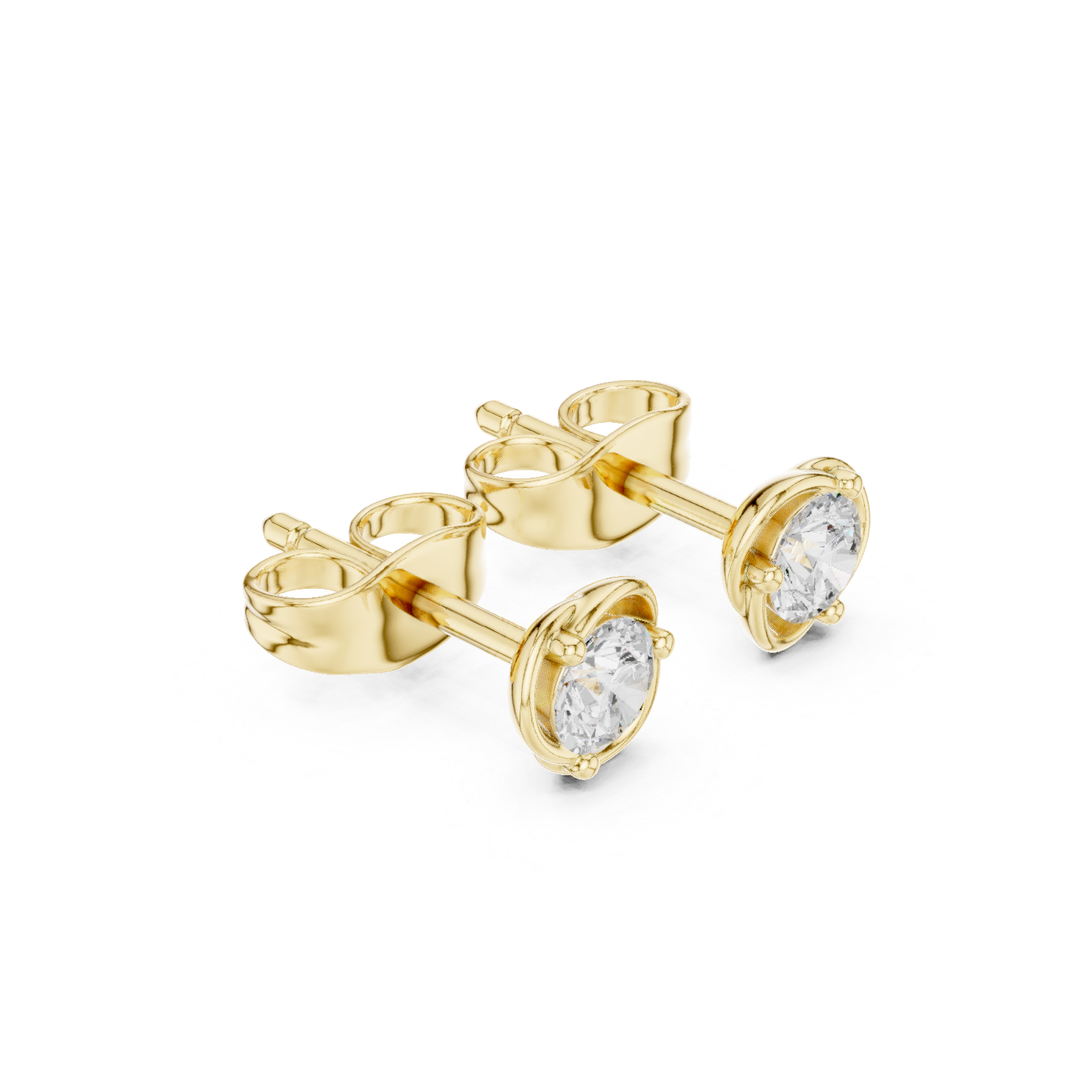 Gold Earrings SBER(53), Yellow Gold, view 1