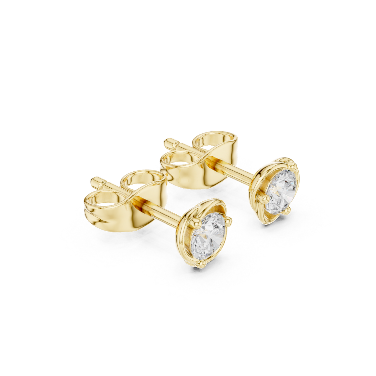Gold Earrings SBER(53), Yellow Gold, view 1