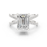 Gold Jewelry, Emerald center stone, White Gold