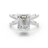 Gold Jewelry, Emerald center stone, White Gold