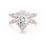 Gold Jewelry L36-25, Pear center stone, Rose Gold, view 4