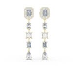 14K Solid Gold Lab Diamond Drop Earrings, Yellow Gold