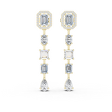 14K Solid Gold Lab Diamond Drop Earrings, Yellow Gold