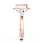 Gold Ring DDLR-342, Radiant center stone, Rose Gold, view 3