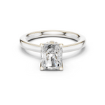 Gold Ring DDLR-176, Radiant center stone, White Gold