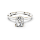 Gold Ring DDLR-176, Radiant center stone, White Gold