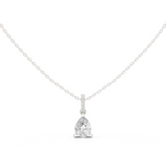 Gold Jewelry DDPO-009, Pear center stone, White Gold