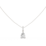 Gold Jewelry DDPO-009, Pear center stone, White Gold