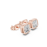 Gold Jewelry, Asscher center stone, Rose Gold, view 1