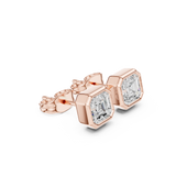 Gold Jewelry, Asscher center stone, Rose Gold, view 1