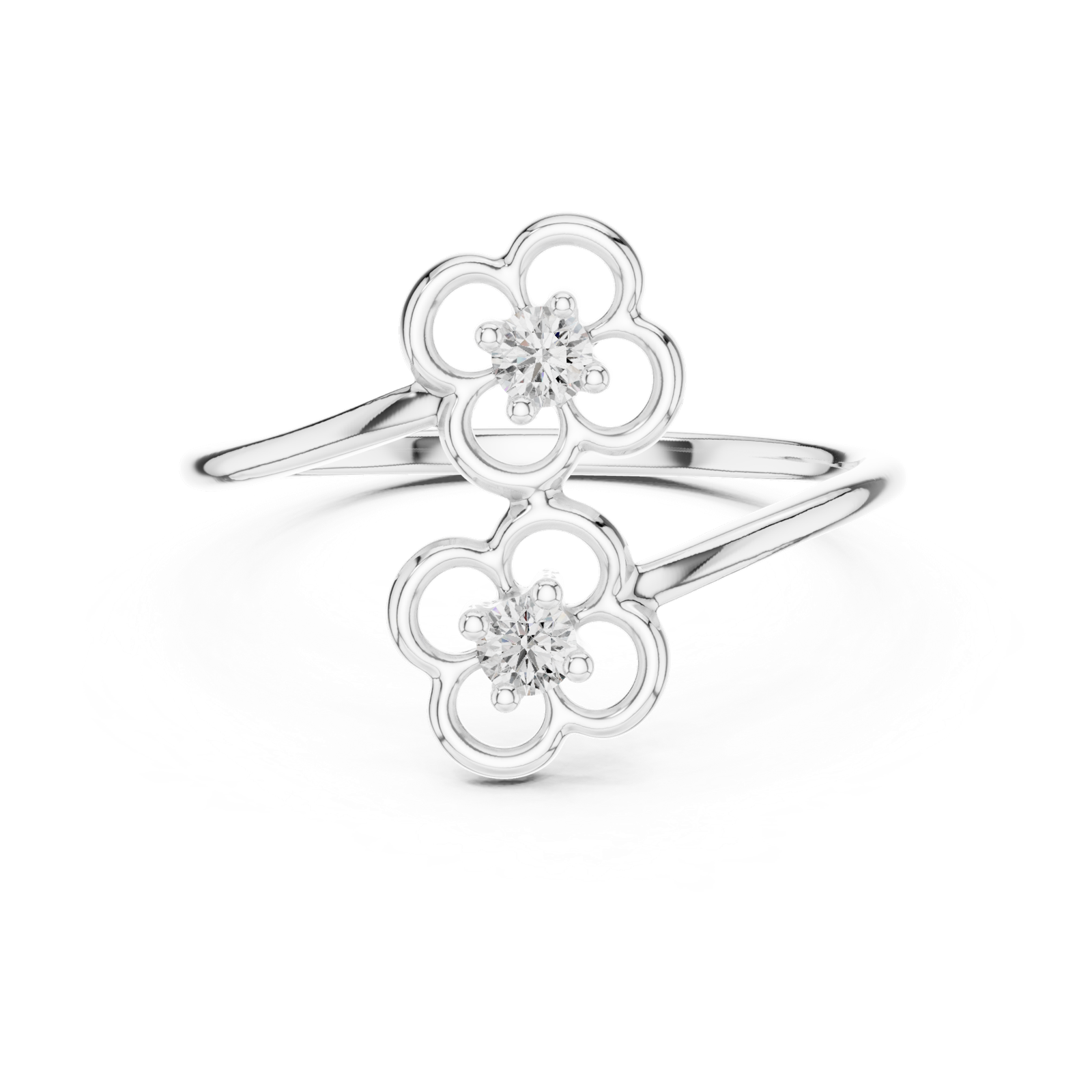 Gold Ring 12-10027@L, White Gold