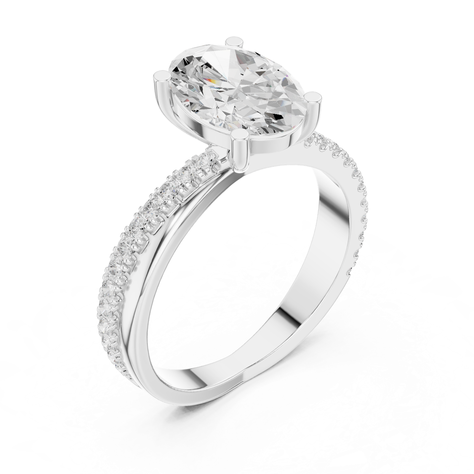 Gold Ring DDLR-358, White Gold, view 2
