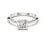 Gold Jewelry L36-6, Cushion center stone, White Gold