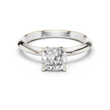 Gold Jewelry L36-6, Cushion center stone, White Gold
