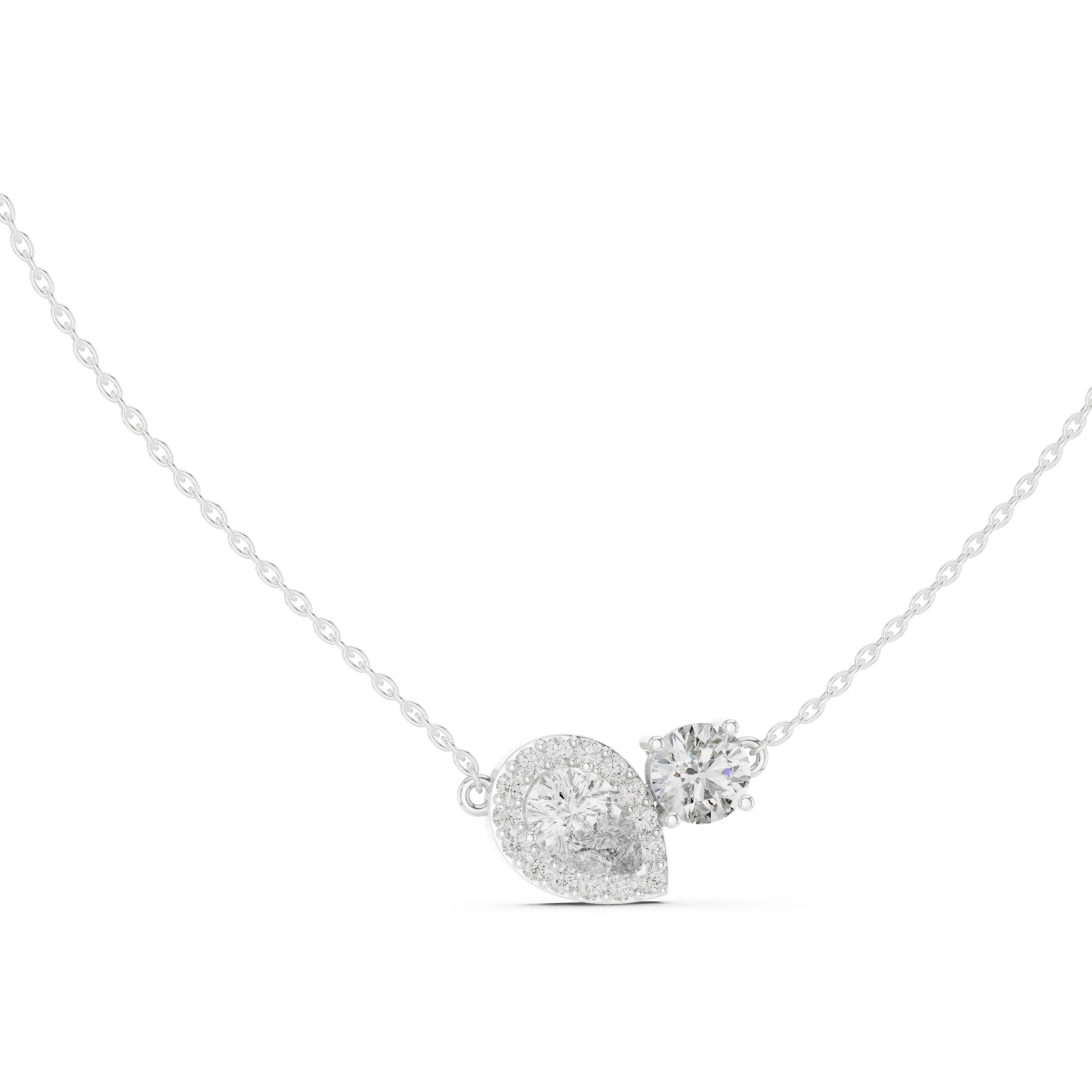 Gold Pendant GPD-0019, White Gold, view 1