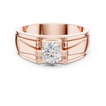 14K Solid Gold Lab Diamond Solitaire Ring, Rose Gold, view 4