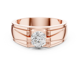 14K Solid Gold Lab Diamond Solitaire Ring, Rose Gold, view 4