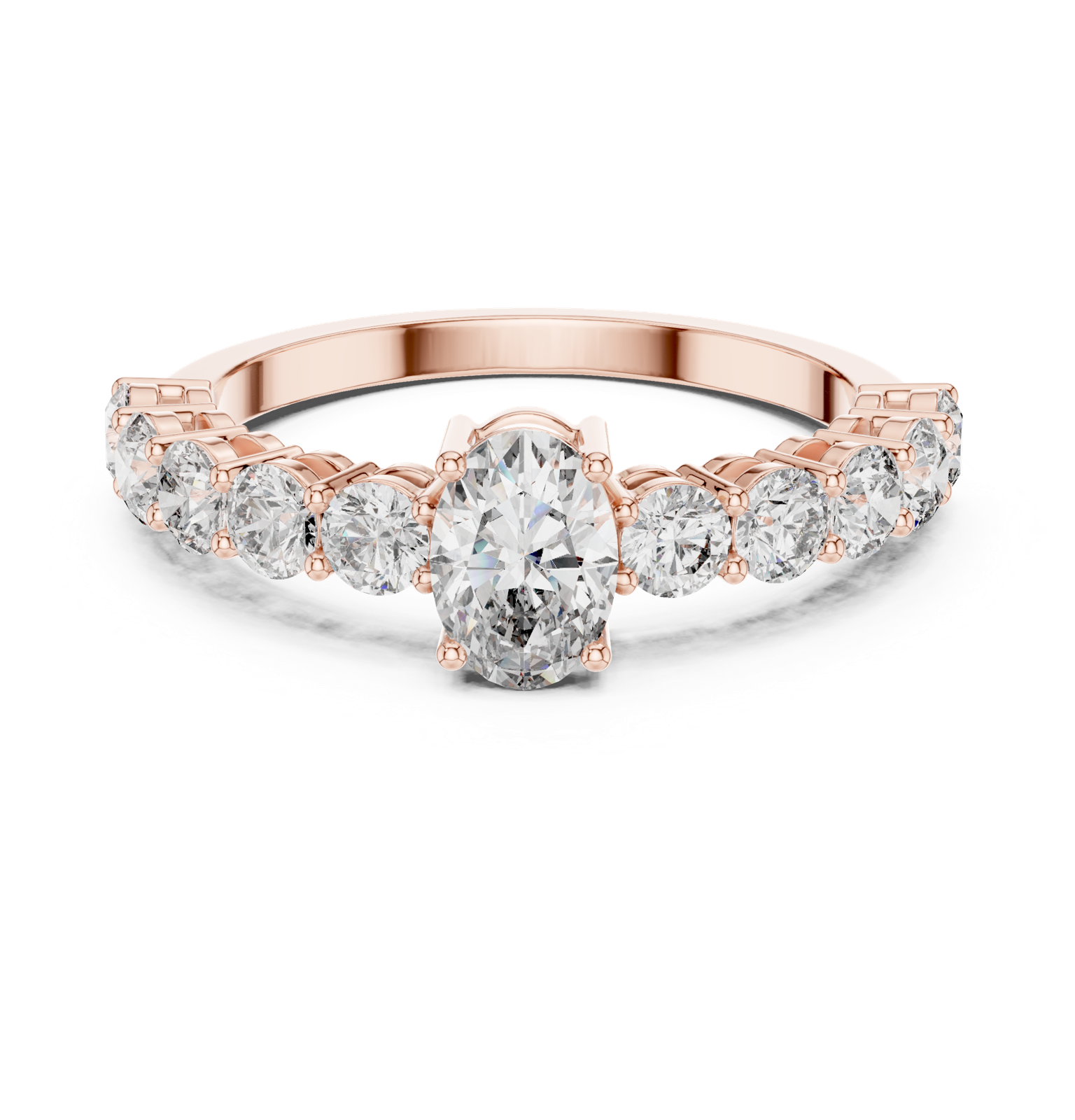 Gold Ring ALR-55, Rose Gold, view 4