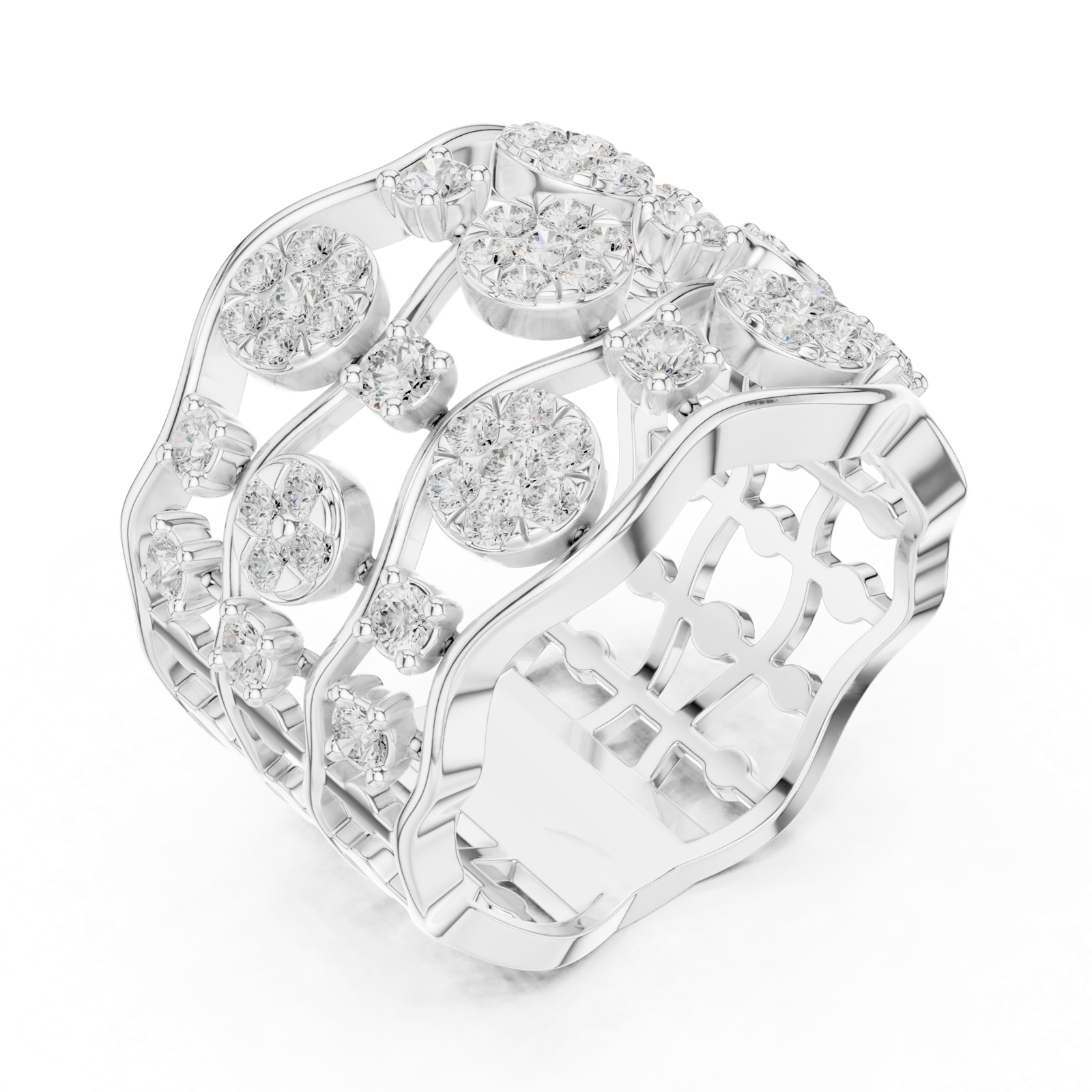 Gold Ring DDLR-813, White Gold, view 2