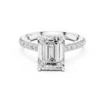 Gold Ring DDLR-258, Emerald center stone, White Gold, view 4