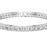 14K Solid Gold Lab Diamond Bracelet, White Gold, view 4
