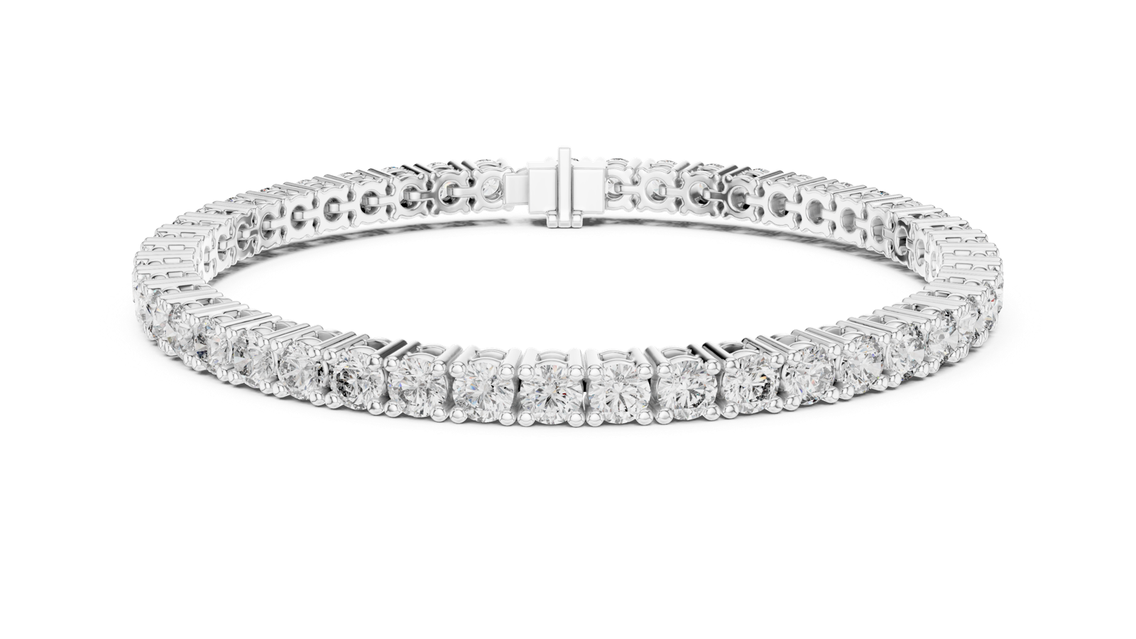 14K Solid Gold Lab Diamond Bracelet, White Gold, view 4