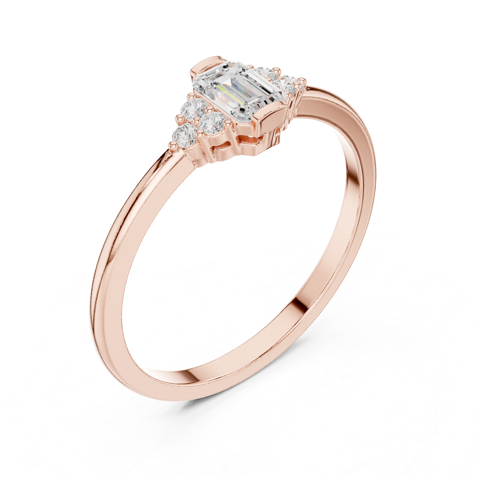 Gold Ring HLR-232, Rose Gold, view 2
