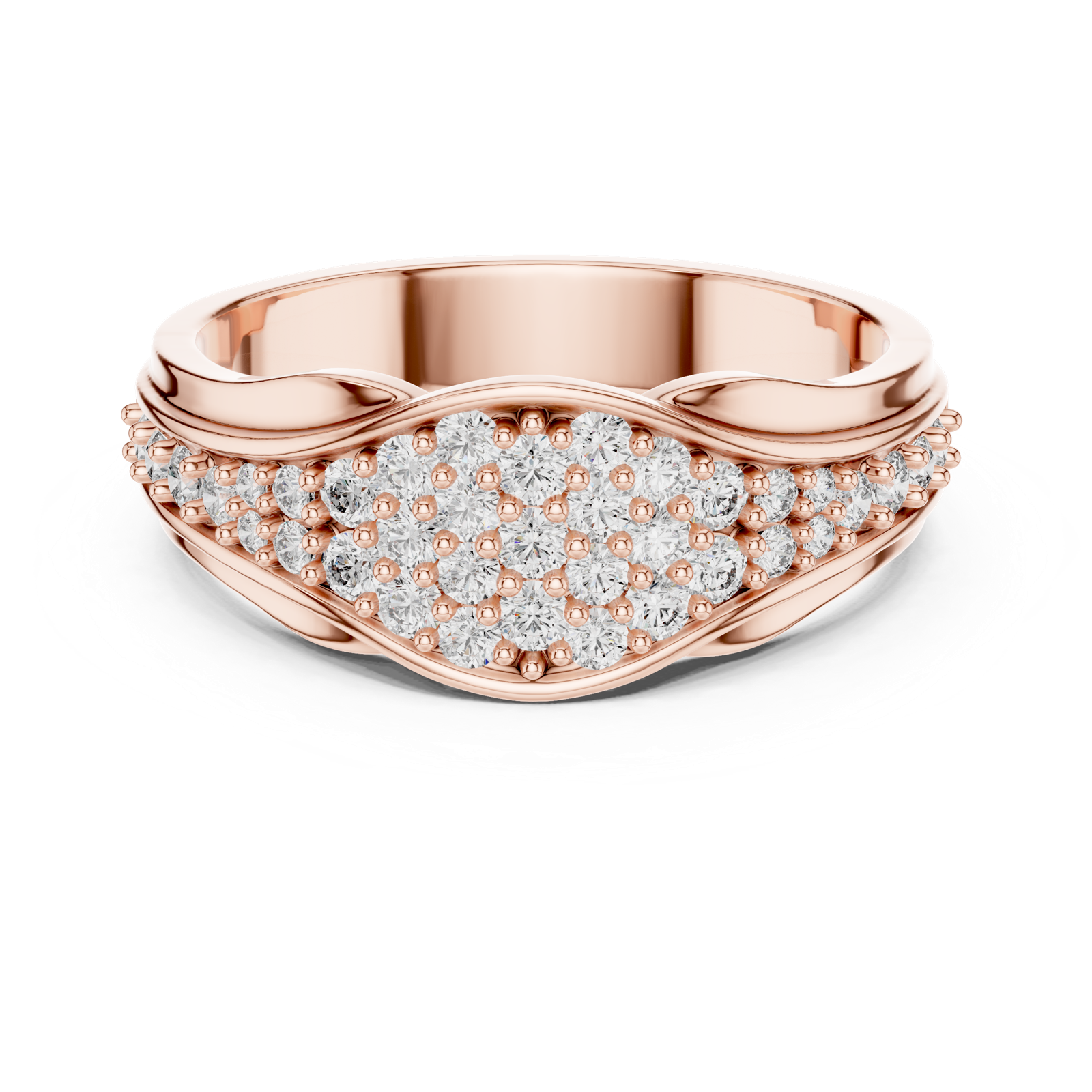 Gold Ring L03-1244, Rose Gold, view 4
