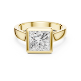 Gold Jewelry L36-3, Princess center stone, Yellow Gold, view 4