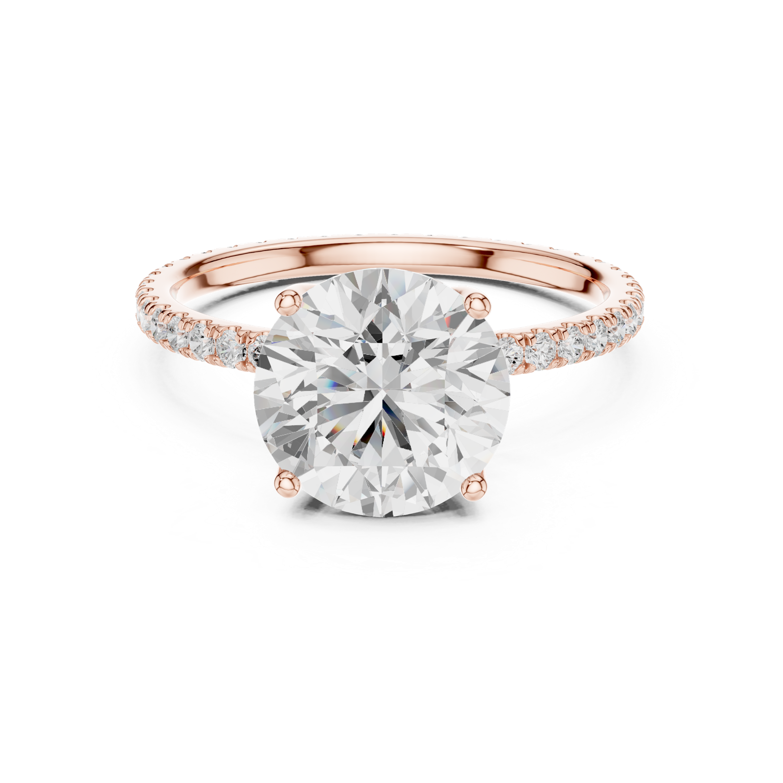 Gold Jewelry L36-16, Round center stone, Rose Gold, view 4
